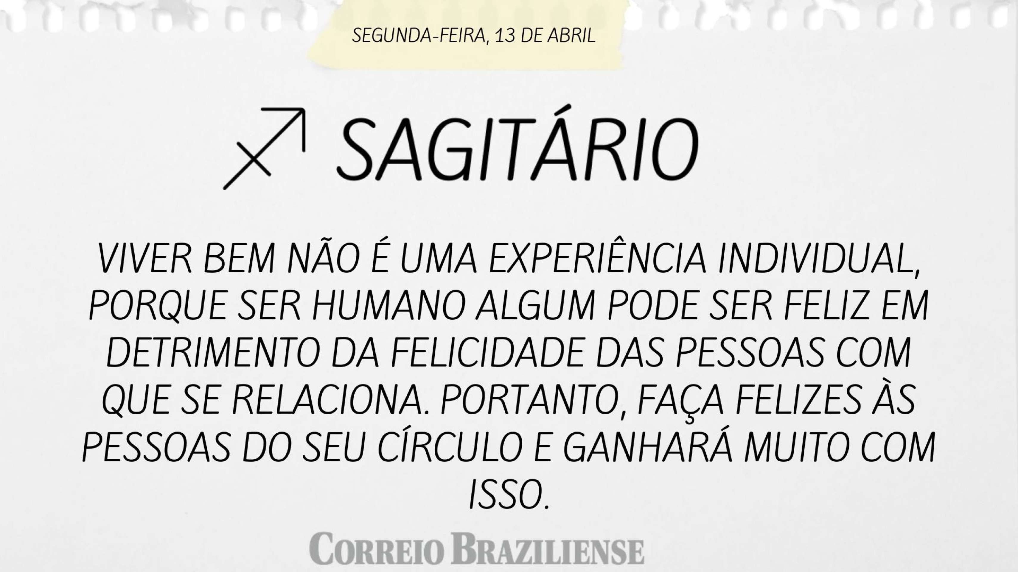 Hor&oacute;spoco desta segunda (13/4)