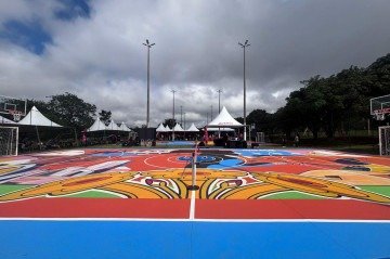 Arte por Daniel Toys, na nova quadra do Parque -  (crédito: Mariana Reginato/CB/D.A PRESS)