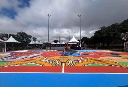 Arte por Daniel Toys, na nova quadra do Parque -  (crédito: Mariana Reginato/CB/D.A PRESS) -Arte por Daniel Toys, na nova quadra do Parque -  (crédito: Mariana Reginato/CB/D.A PRESS)