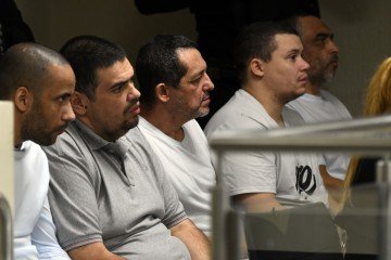 Gideon, o terceiro da esquerda para a direita, negou participação no crime - (crédito: Marcelo Ferreira/CB/D.A Press) Gideon, o terceiro da esquerda para a direita, negou participação no crime - (crédito: Marcelo Ferreira/CB/D.A Press)