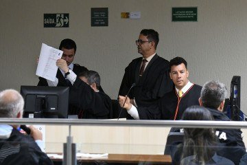 Julgamento da chacina de 2023 no F&oacute;rum de Planaltina -  (crédito: Marcelo Ferreira/CB/D.A Press)