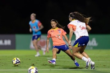 O Brasil treina em Cuiabá, sede da Fifa Series desde o último sábado, quando a Seleção goleou a Coreia do Sul -  (crédito:  Lívia Villas Boas/CBF)