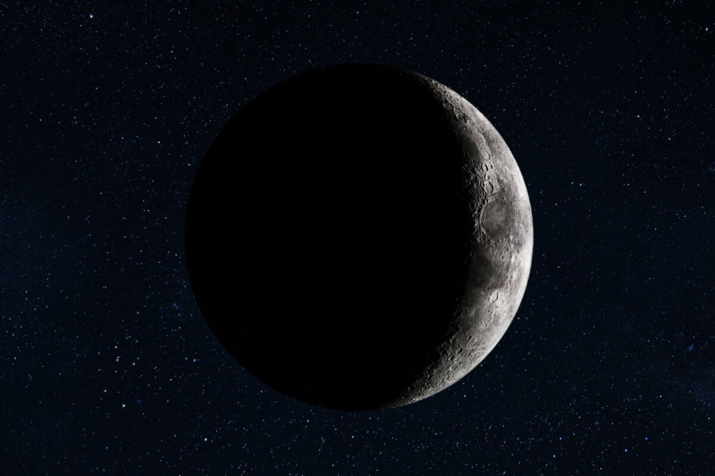 A parte iluminada do disco lunar visível da Terra vem diminuindo gradualmente a cada noite (Imagem: Alones | Shutterstock) - (crédito: EdiCase) A parte iluminada do disco lunar visível da Terra vem diminuindo gradualmente a cada noite (Imagem: Alones | Shutterstock) - (crédito: EdiCase)