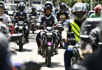Protesto de motoristas de aplicativo no Plano Piloto -  (crédito: Carlos Vieira/CB/D.A.Press)