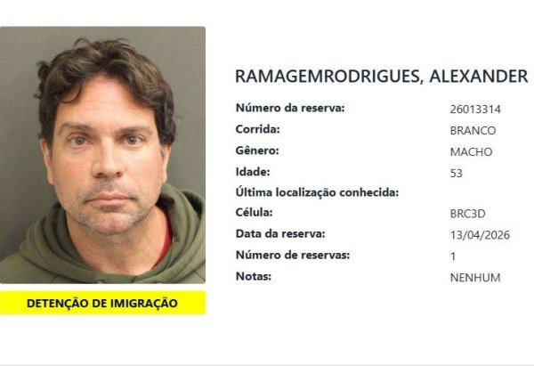 Registro da prisão de Ramagem. Bolsonaristas afirmam que ex-deputado pediu asilo político nos EUA -  (crédito: Divulgação/Orange County Incarcerations)