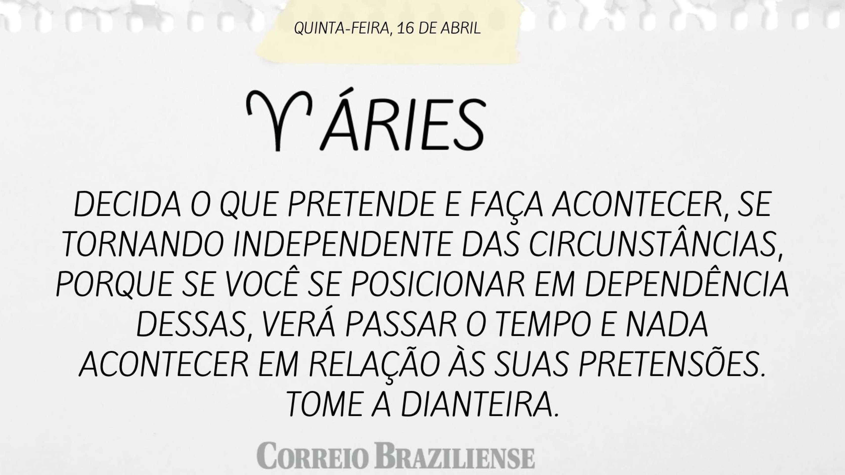 Hor&oacute;scopo desta quinta (16/4)