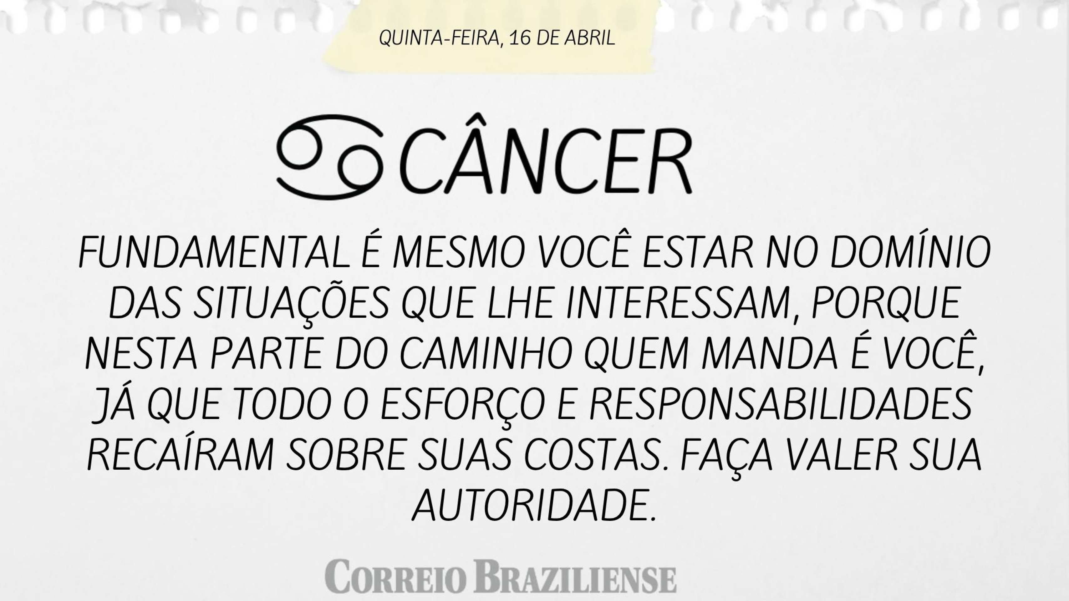 Hor&oacute;scopo desta quinta (16/4)