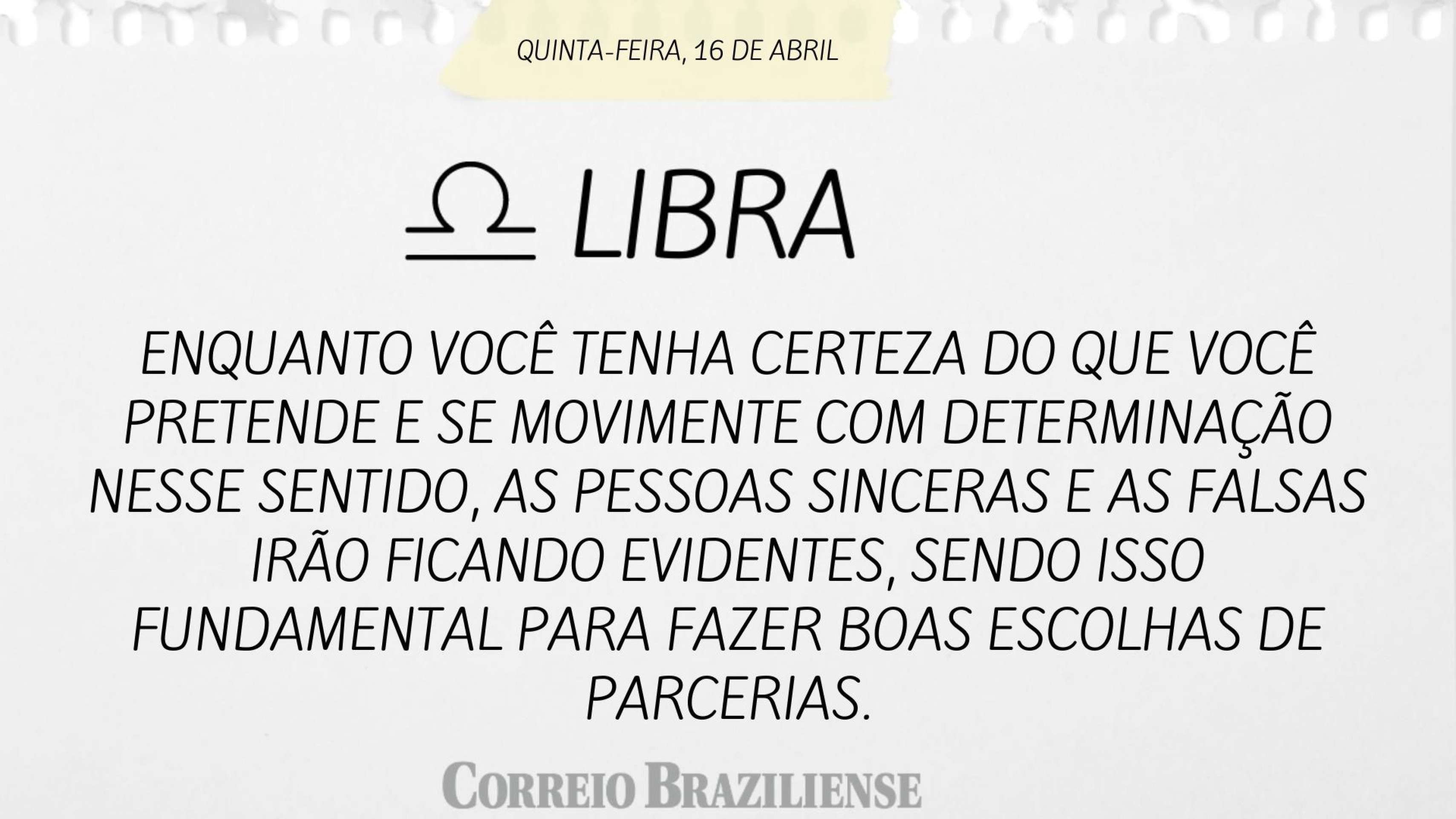Hor&oacute;scopo desta quinta (16/4)