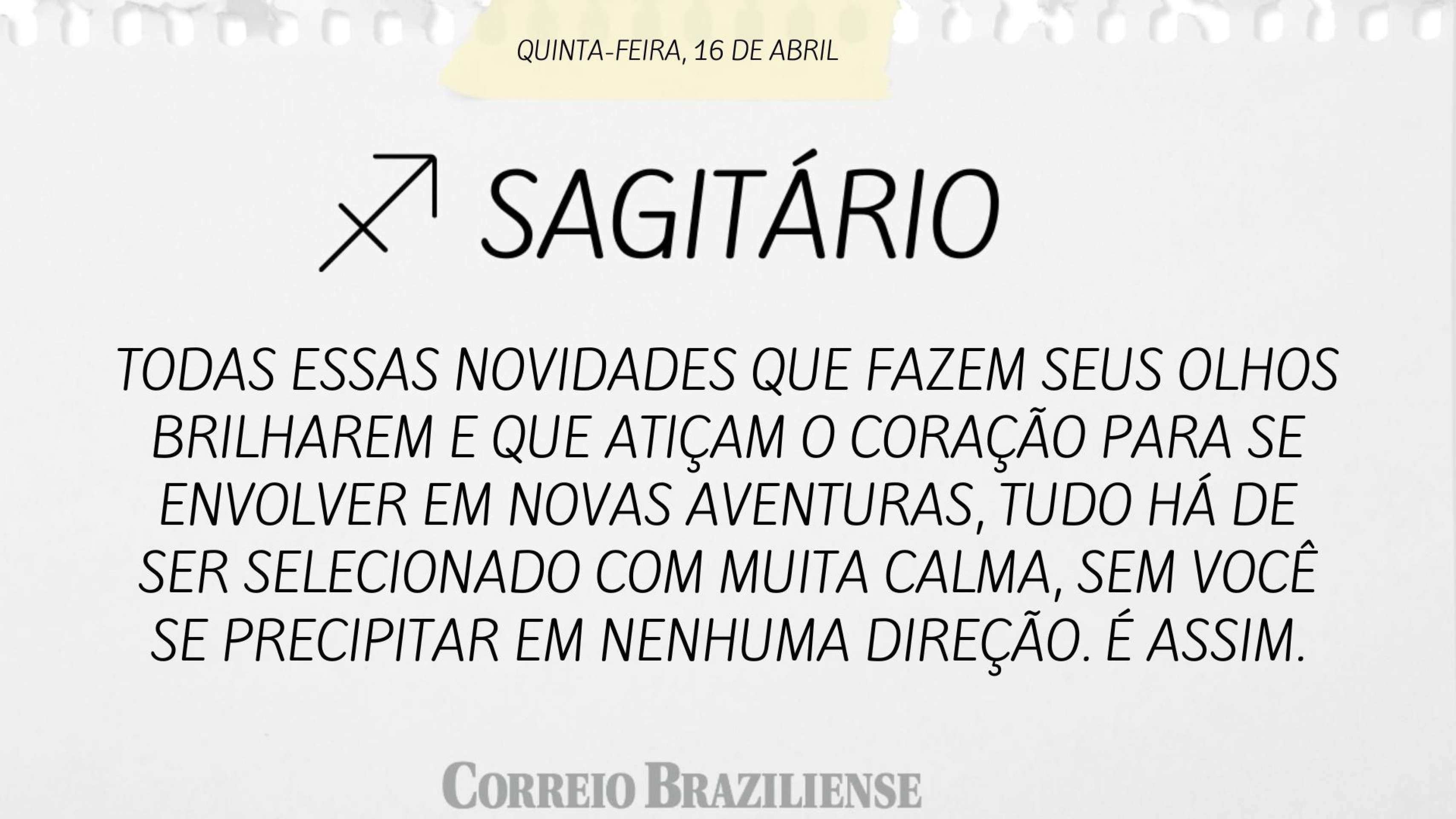 Hor&oacute;scopo desta quinta (16/4)