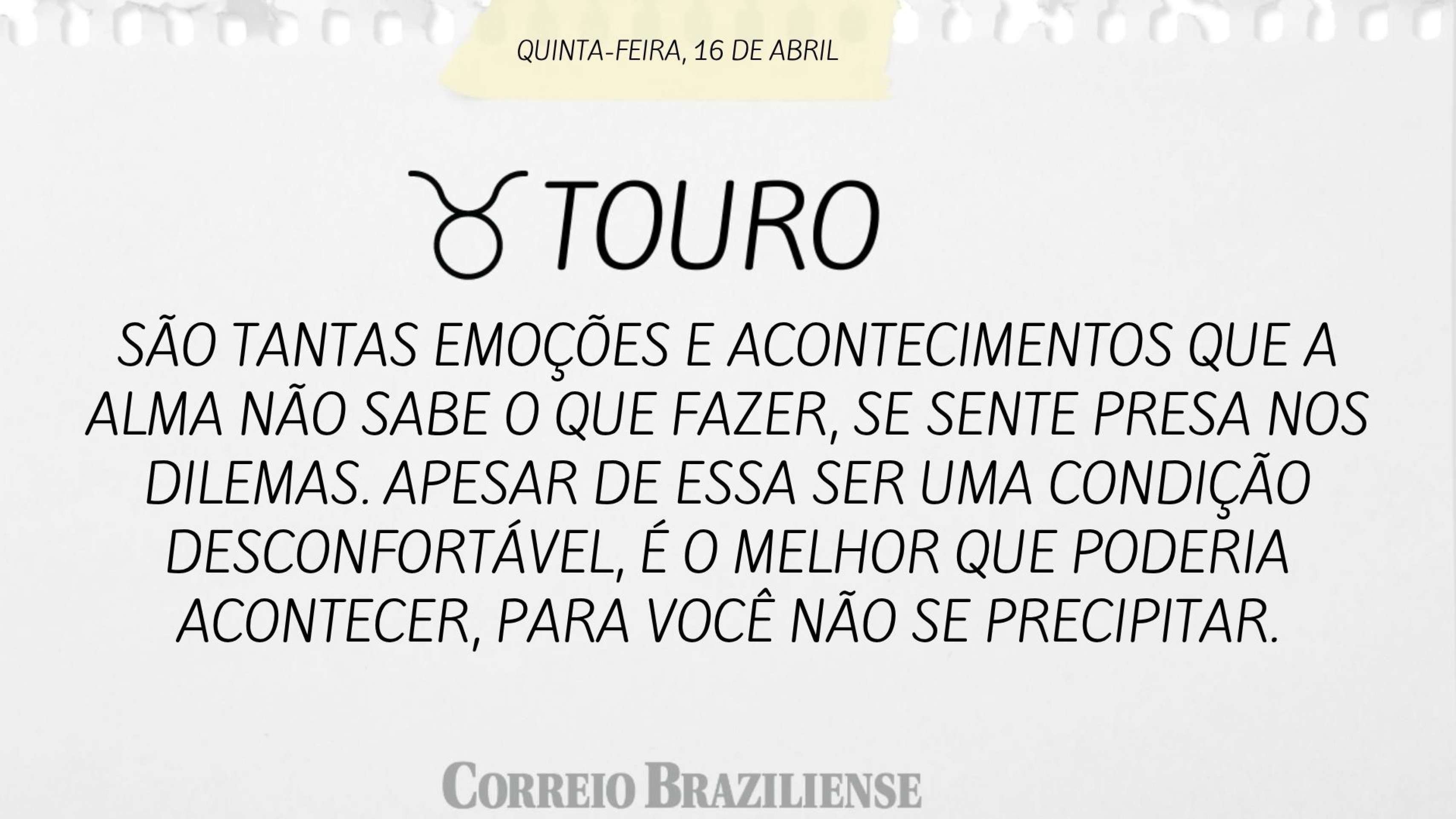 Hor&oacute;scopo desta quinta (16/4)