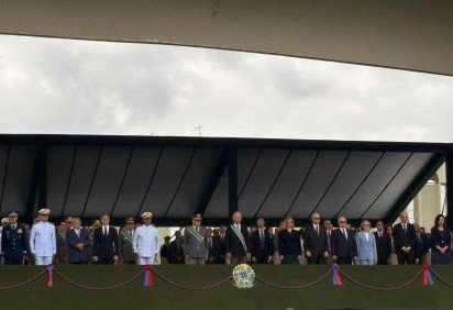Cerimônia de 378 anos do Exército Brasileiro no Quartel-General, em Brasília -  (crédito: Alícia Bernardes/ CB) -Cerimônia de 378 anos do Exército Brasileiro no Quartel-General, em Brasília -  (crédito: Alícia Bernardes/ CB)