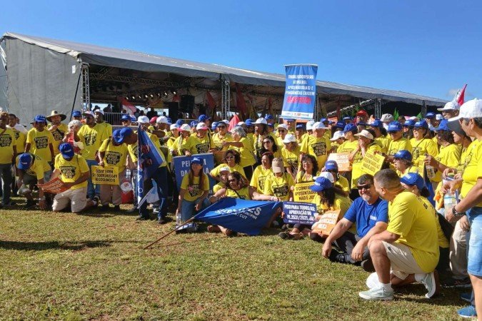Protesto dos técnicos administrativos  -  (crédito: Divulgação/Fasubra)