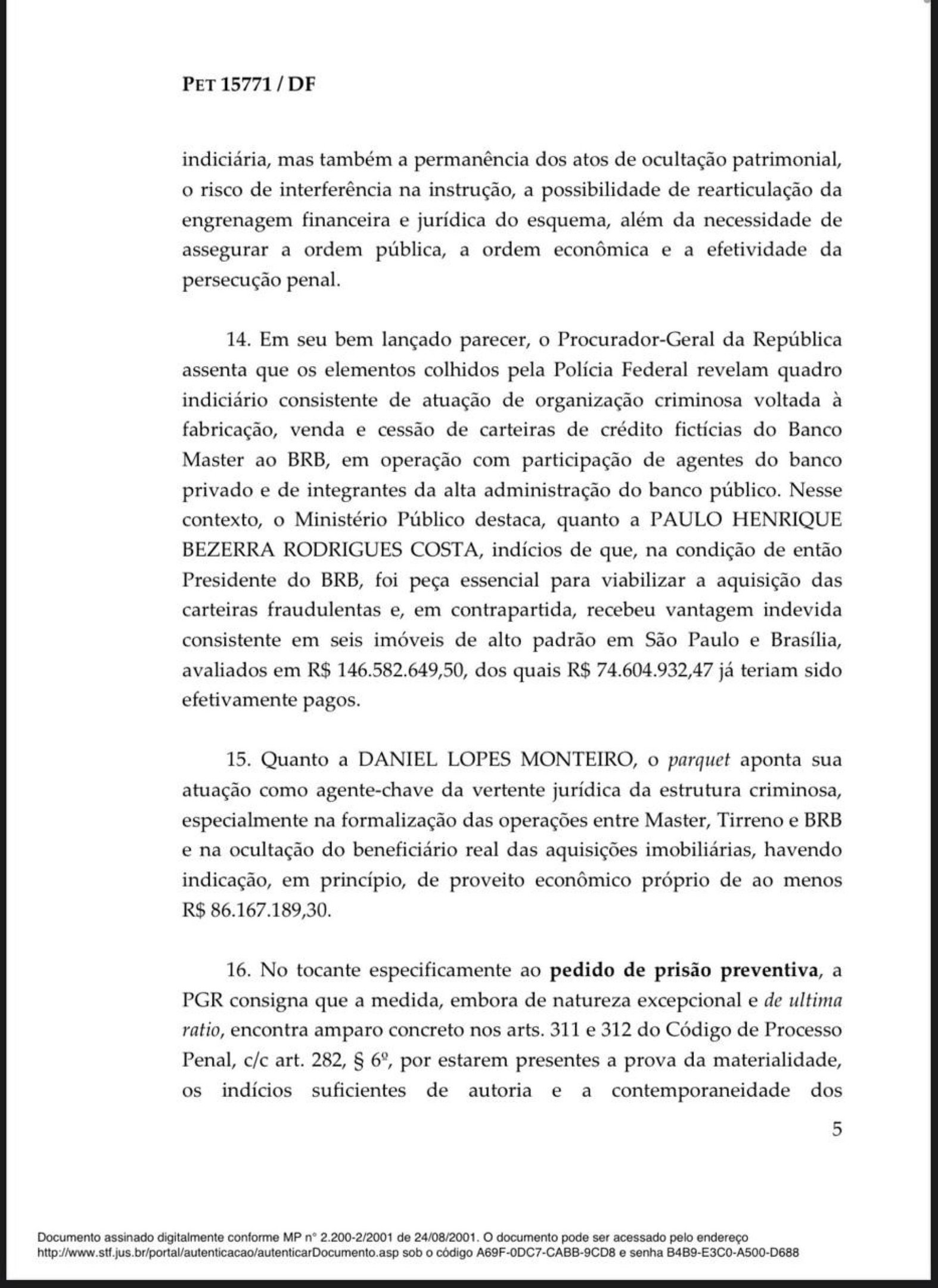 Decis&atilde;o de Andr&eacute; Mendon&ccedil;a sobre a pris&atilde;o de Paulo Henrique Costa, ex-presidente do BRB