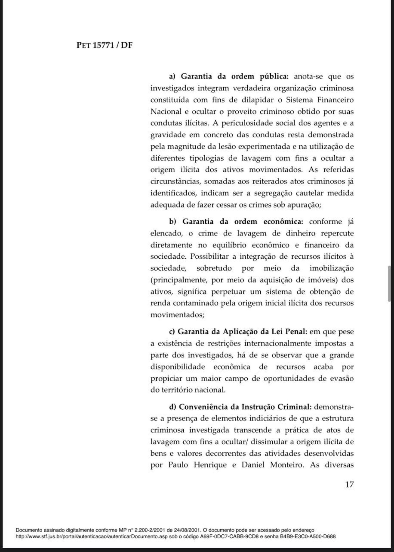 Decis&atilde;o de Andr&eacute; Mendon&ccedil;a sobre a pris&atilde;o de Paulo Henrique Costa, ex-presidente do BRB