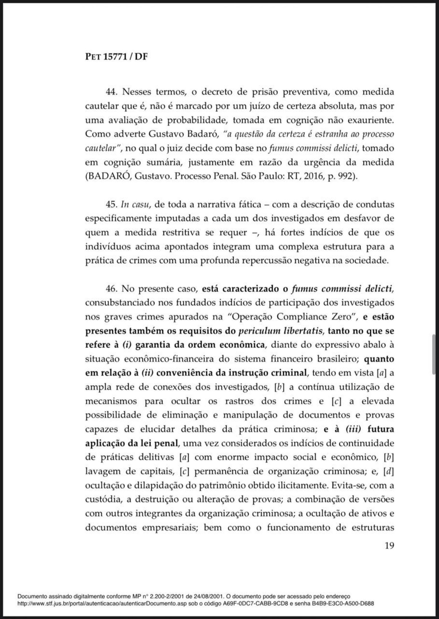 Decis&atilde;o de Andr&eacute; Mendon&ccedil;a sobre a pris&atilde;o de Paulo Henrique Costa, ex-presidente do BRB