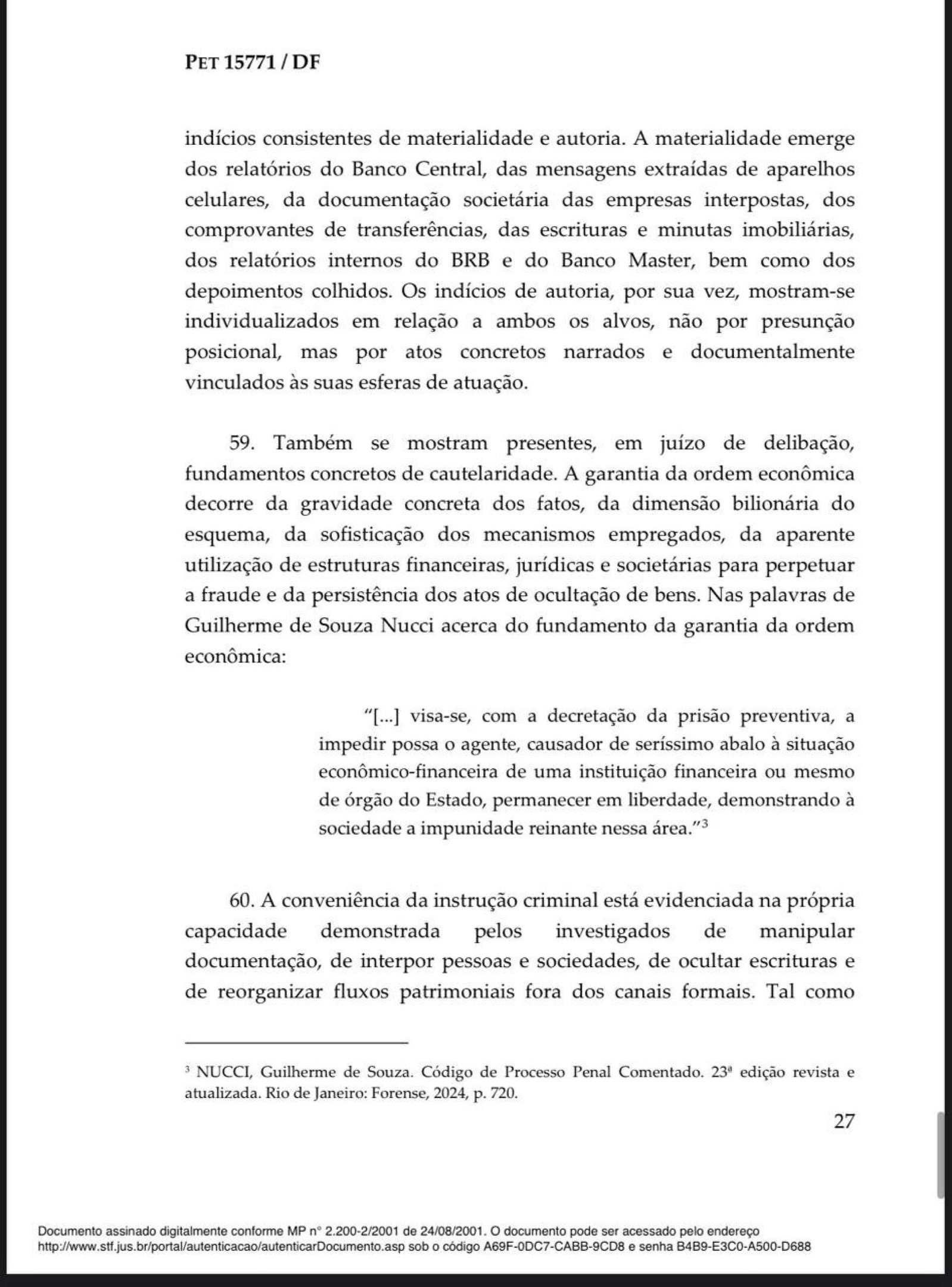 Decis&atilde;o de Andr&eacute; Mendon&ccedil;a sobre a pris&atilde;o de Paulo Henrique Costa, ex-presidente do BRB