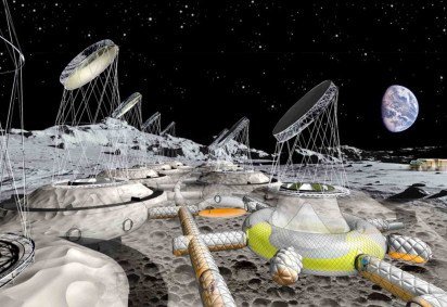 Base lunar inflável, em perspectiva artística da Agência Espacial Europeia  -  (crédito: ESA/Divulgação ) -Base lunar inflável, em perspectiva artística da Agência Espacial Europeia  -  (crédito: ESA/Divulgação )