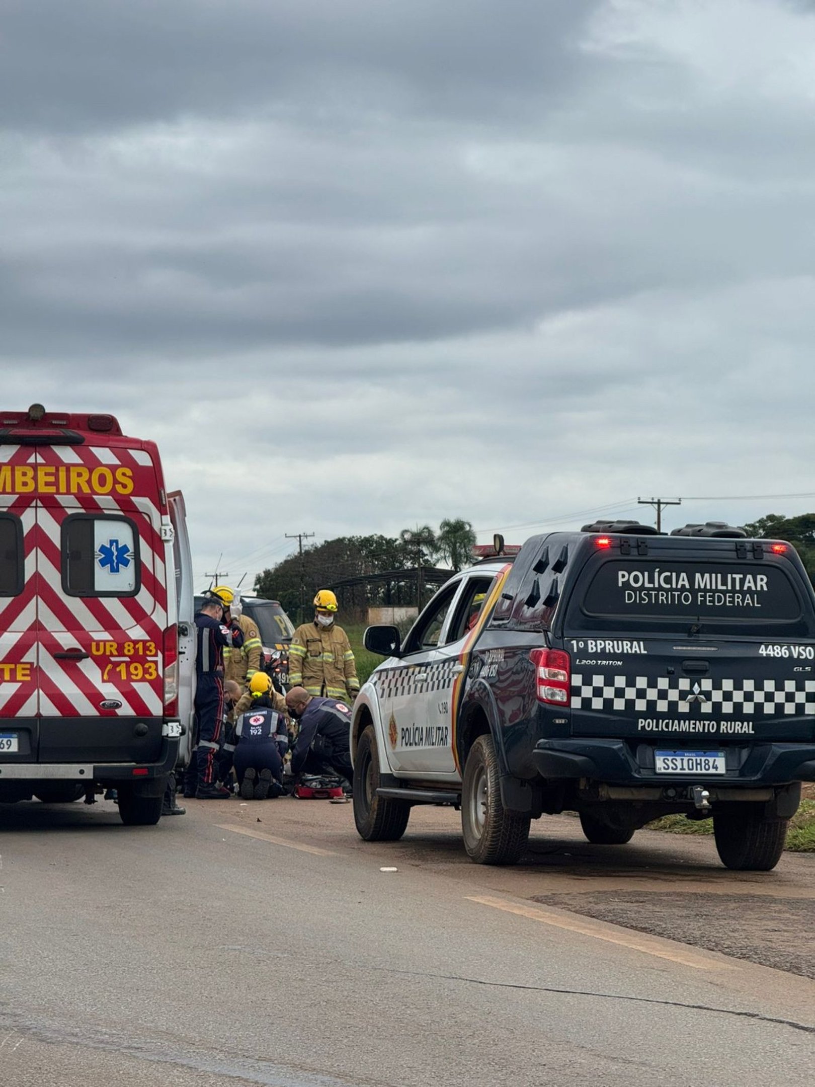 Sinistro de tr&acirc;nsito causou congestionamento de ve&iacute;culos