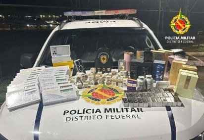 A mercadoria ilegal foi encontrada na bagagem de um homem que partia rumo ao Rio Grande do Norte -  (crédito: Divulgação PMDF) -A mercadoria ilegal foi encontrada na bagagem de um homem que partia rumo ao Rio Grande do Norte -  (crédito: Divulgação PMDF)