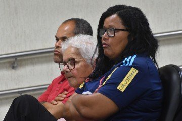  18/04/2026 Ed Alves CB/DA Press. Cidades. Lleitura da senten..a que condenou os cinco r..us da maior chacina da hist..ria do Distrito Federal. Forum de Planaltina. Familiares das vitimas. 
     -  (crédito:  Ed Alves CB/DA Press)