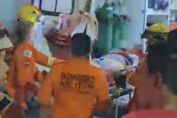Vídeos que circulam nas redes sociais mostram o atendimento das vítimas -  (crédito: Reprodução)