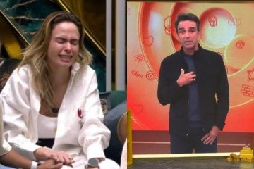 Tadeu Schmidt quebra protocolo e fala sobre Oscar ao consolar Ana Paula -  (crédito: Reprodução/Globo)