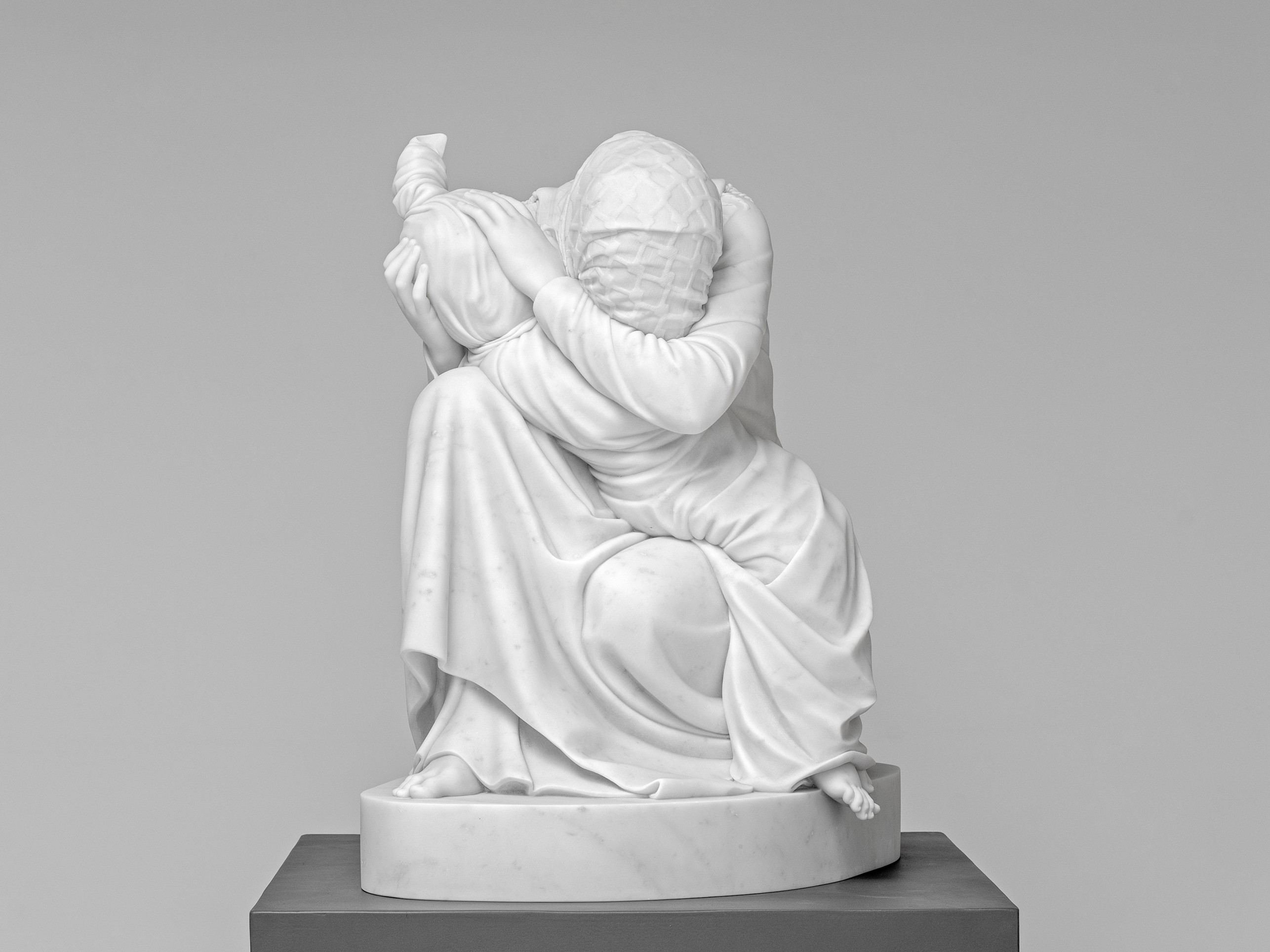 A Piet&agrave; palestina finalizada: m&aacute;rmore do mesmo tipo usado por Michelangelo 