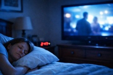Dormir com a TV ligada pode até parecer reconfortante, mas não é tão inofensivo quanto parece. Mesmo sem som, a luz e os estímulos visuais podem interferir nos ciclos do sono e prejudicar o descanso.
 -  (crédito: imagem gerada por i.a )