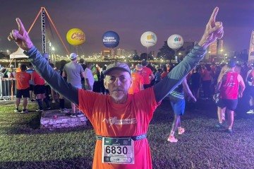  Jos&eacute; Raimundo Carvalho, de 77 anos, corredor da Maratona Bras&iacute;lia 2026 -  (crédito: Davi Cruz/CB/D.A Press)