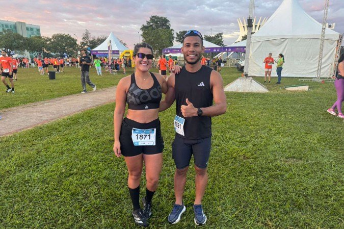Bruna e Dancley vieram de Santa Maria para o percurso de 10 km
