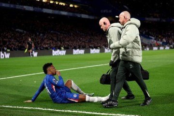 Estêvão sofreu lesão grave na coxa direita e corre risco de perder a Copa do Mundo -  (crédito: Foto: Julian Finney/Getty Images)