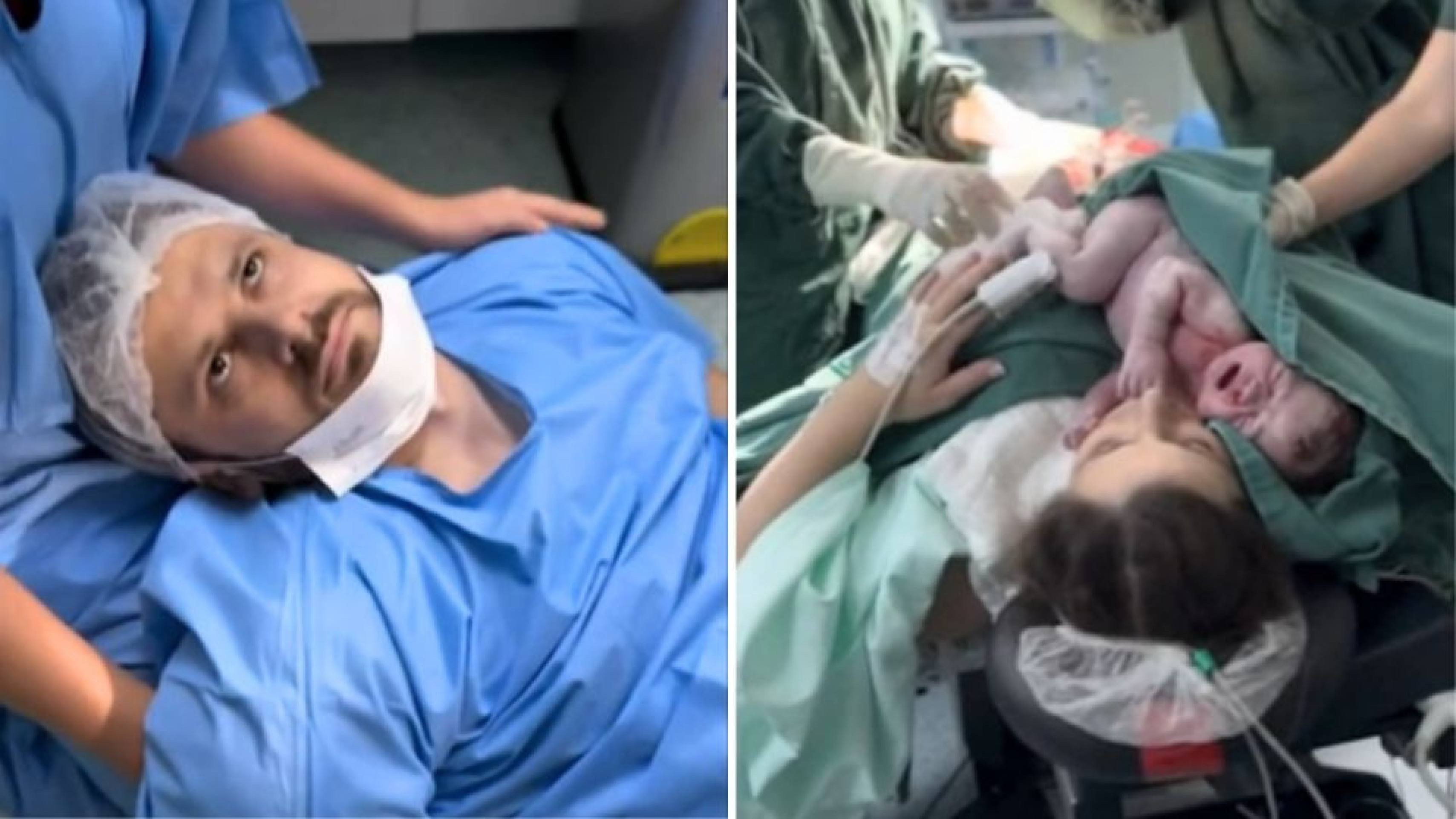 Pai desmaia no parto da filha e vídeo viraliza; veja