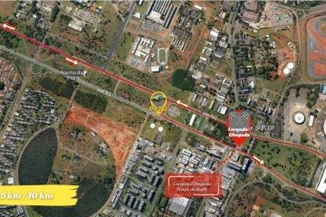 Trechos da S1 e N1, no Eixo Monumental, ser&atilde;o interditados para corrida neste domingo (26) -  (crédito: Detran-DF)