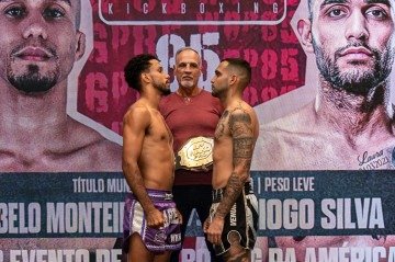 Cabelo Monteiro (E), representante do DF, é a atração do card principal na noite deste sábado no Ginásio do Cruzeiro -  (crédito:  Audrey Luíza/WGP)