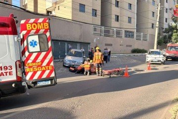 Pedestre é atropelada em Águas Claras -  (crédito: CBMDF/Divulgação)