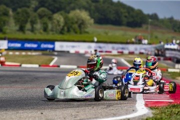 Álvaro Medeiros em ação na prova do fim de semana pelo Campeonato Italiano de Kart ACI 2026 no Circuito South Garda, em Lonato -  (crédito:  Divulgação/Davide Pastanella)