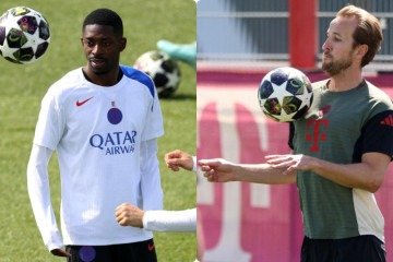 Dembelé e Harry Kane travam duelo França x Inglaterra pelo protagonismo da semifinal -  (crédito: Alexandra Beier/AFP)