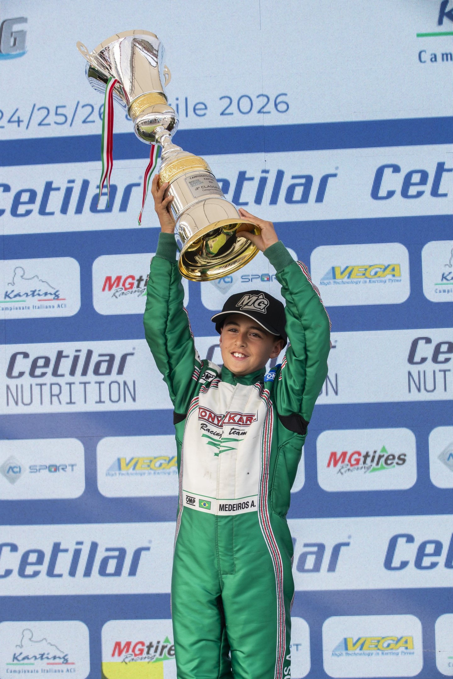 &Aacute;lvaro finaliza a prova em terceiro lugar no Campeonato Italiano de Kart 
