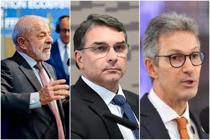 Lula, Flávio Bolsonaro e Zema: três nomes que estão na corrida presidencial - (crédito: Ricardo Stuckert/PR, Andressa Anholete/Agência Senado e Alexandre Guzanshe/EM/D.A Press) Lula, Flávio Bolsonaro e Zema: três nomes que estão na corrida presidencial - (crédito: Ricardo Stuckert/PR, Andressa Anholete/Agência Senado e Alexandre Guzanshe/EM/D.A Press)