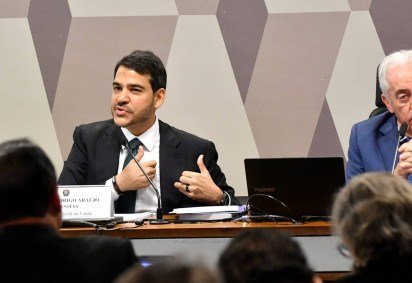 Jorge Messias durante sabatina na CCJ do Senado como indicado ao STF -  (crédito: ED ALVES/CB/D.A.Press) -Jorge Messias durante sabatina na CCJ do Senado como indicado ao STF -  (crédito: ED ALVES/CB/D.A.Press)
