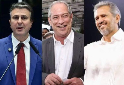 Camilo Santana, Ciro Gomes e Elmano Freitas  -  (crédito: Geraldo Magela/Agência Senado, Valter Campanato/Agência Brasil e Hiane Braun/Casa Civil) -Camilo Santana, Ciro Gomes e Elmano Freitas  -  (crédito: Geraldo Magela/Agência Senado, Valter Campanato/Agência Brasil e Hiane Braun/Casa Civil)
