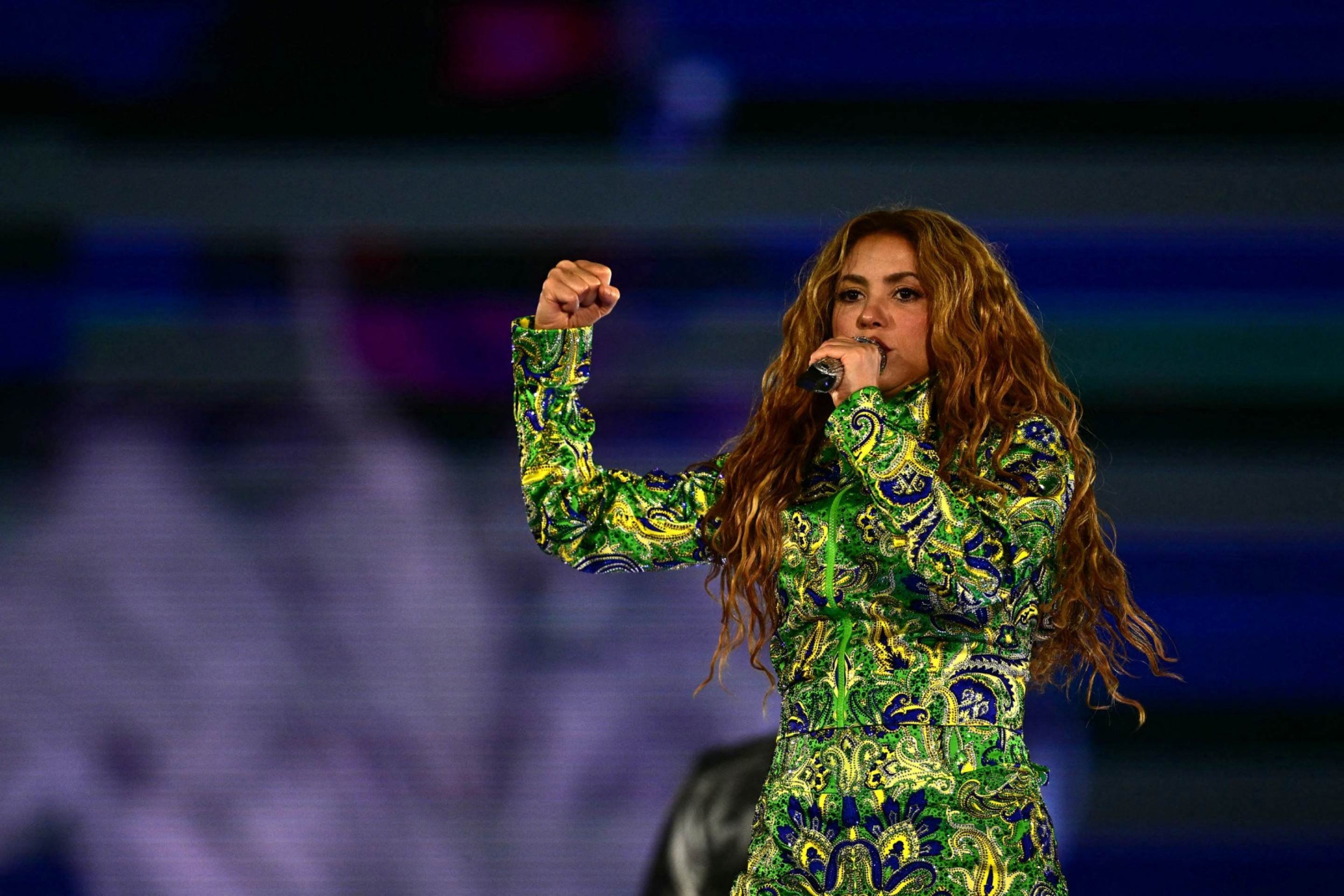  Colombian singer Shakira performs during a free concert at Copacabana beach in Rio de Janeiro, Brazil on May 2, 2026. (Photo by Pablo PORCIUNCULA / AFP)       