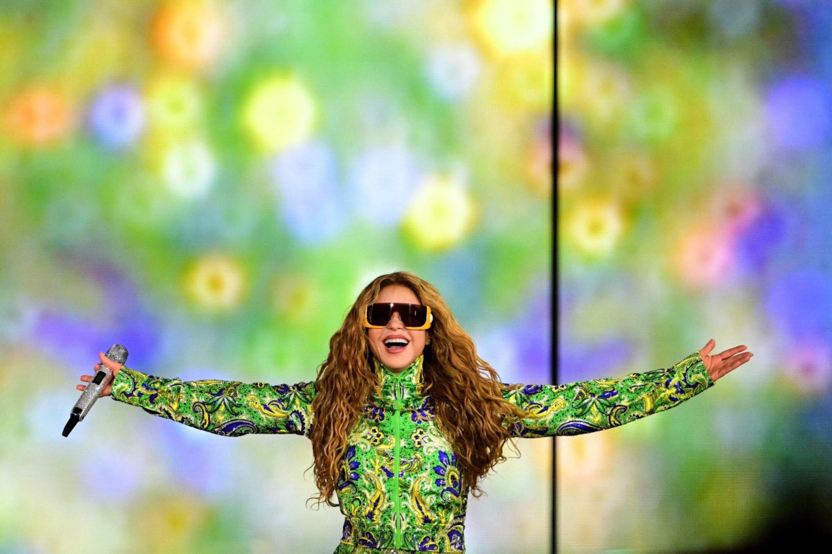  Colombian singer Shakira performs during a free concert at Copacabana beach in Rio de Janeiro, Brazil on May 2, 2026. (Photo by Pablo PORCIUNCULA / AFP)       