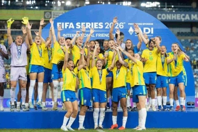 Seleção Brasileira foi campeã da FIFA Series 2026 - (crédito: Foto: Lívia Villas Boas/CBF) Seleção Brasileira foi campeã da FIFA Series 2026 - (crédito: Foto: Lívia Villas Boas/CBF)
