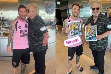 Messi realiza sonho de Carlos Villagrán, o Quico de 'Chaves': 'Dia mais feliz' -  (crédito: Reprodução/Instagram @carlos_kiko1)