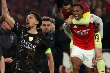 Marquinhos e Gabriel Magalhães formam dupla de zaga na Seleção desde o início da era Fernando Diniz, em 2023 -  (crédito: Franck Fife/AFP e Adrian Dennis/AFP)