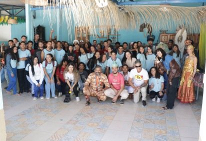 Estudantes de escolas públicas do Distrito Federal visitam comunidade de matriz africana -  (crédito: Divulgação/Ogbon Mimo — Sabedoria Sagrada/@rogerpxt)