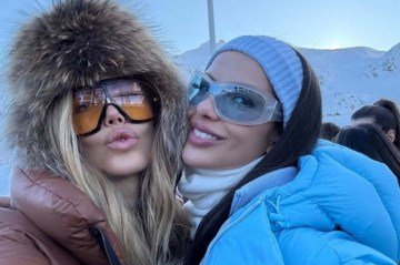 Martha e Duda Nogueira em Courchevel, em janeiro de 2025. Vorcaro teria sustentado a ida de Ciro e da filha à estação nos Alpes franceses -  (crédito: Instagram pessoal)