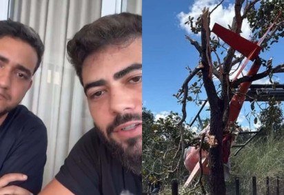 Henrique e Juliano se pronunciam após queda de helicóptero pilotado pelo pai -  (crédito: Observatorio dos Famosos) -Henrique e Juliano se pronunciam após queda de helicóptero pilotado pelo pai -  (crédito: Observatorio dos Famosos)