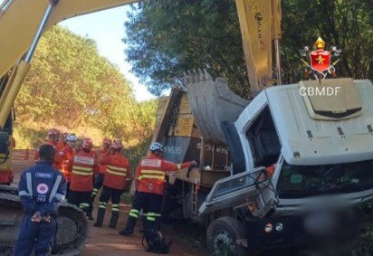 O homem veio a &oacute;bito no local, na manh&atilde; desta sexta-feira (8/5) -  (crédito: Corpo de Bombeiros do Distrito Federal) -O homem veio a &oacute;bito no local, na manh&atilde; desta sexta-feira (8/5) -  (crédito: Corpo de Bombeiros do Distrito Federal)